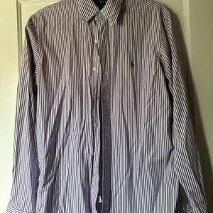 Ralph Lauren Purple and White Striped Shirt